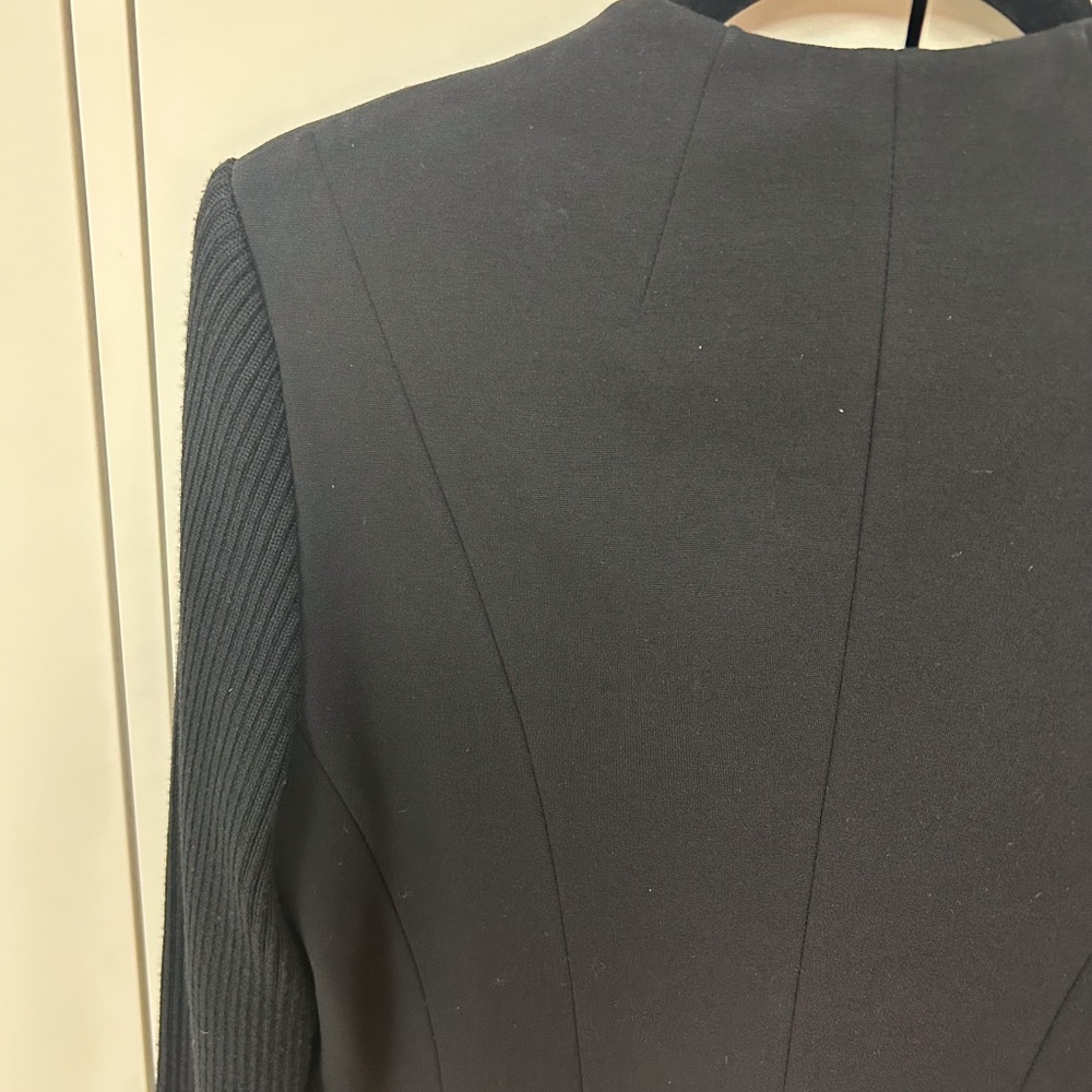 LAFAYETTE 148 Women Black Extrafine Wool Sweater sleeves jacket blazer - sz L - Picture 7 of 14
